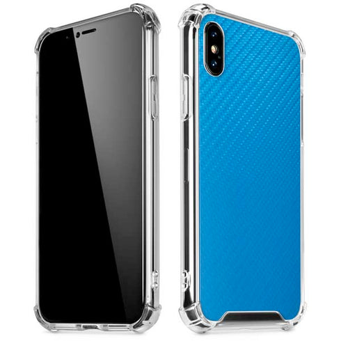 Blue Carbon Fiber Specialty Texture Material iPhone XS Max Clear Case